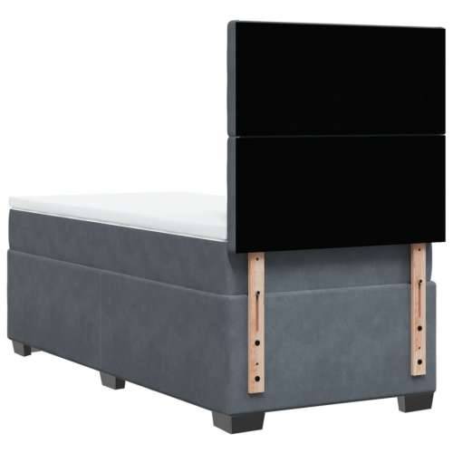 Box spring krevet s madracem tamnosivi 90x200 cm baršunasti - Tamno siva 90 x 200 cm gumbi Cijena