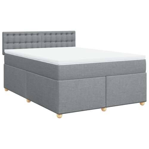 Krevet box spring s madracem svjetlosiva 160x200 cm tkanina - Svjetlosiva 160 x 200 cm gumbi Cijena