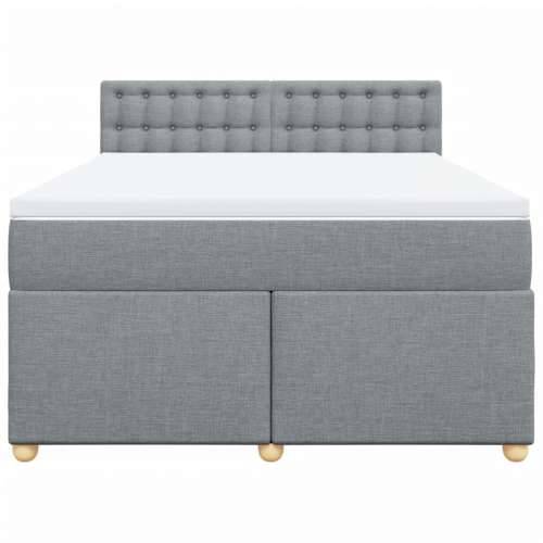 Krevet box spring s madracem svjetlosiva 160x200 cm tkanina - Svjetlosiva 160 x 200 cm gumbi Cijena