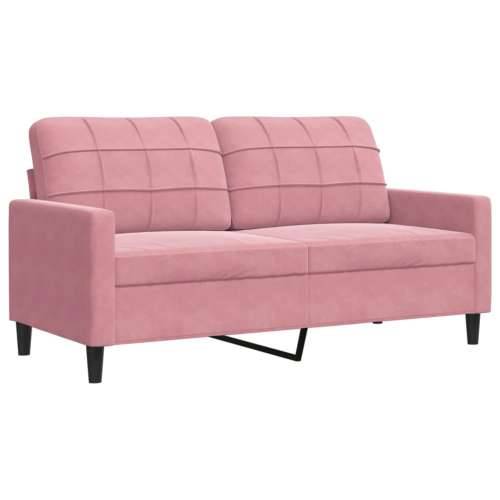 4-dijelni set sofa s jastucima ružičasti baršunasti - Ružičasta s jastucima i tabureom Cijena