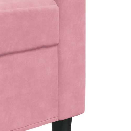 4-dijelni set sofa s jastucima ružičasti baršunasti - Ružičasta s jastucima i tabureom Cijena