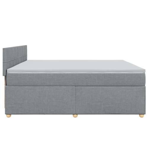 Krevet s oprugama i madracem svjetlosivi 200 x 200cm od tkanine - Svjetlosiva 200 x 200 cm Blok s kvadratima Cijena