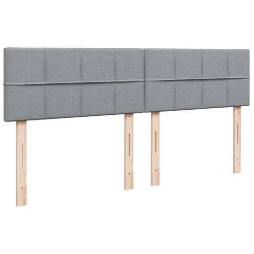 Krevet s oprugama i madracem svjetlosivi 200 x 200cm od tkanine - Svjetlosiva 200 x 200 cm Blok s kvadratima Cijena