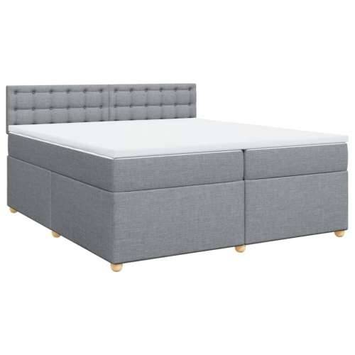 Krevet s oprugama i madracem svjetlosivi 200 x 200cm od tkanine - Svjetlosiva 200 x 200 cm gumbi Cijena