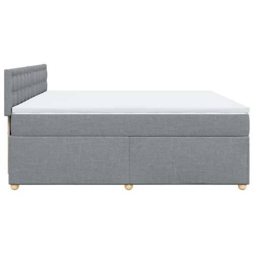 Krevet s oprugama i madracem svjetlosivi 200 x 200cm od tkanine - Svjetlosiva 200 x 200 cm gumbi Cijena