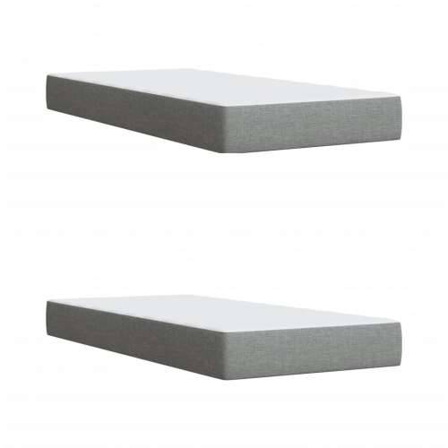 Krevet s oprugama i madracem svjetlosivi 200 x 200cm od tkanine - Svjetlosiva 200 x 200 cm gumbi Cijena