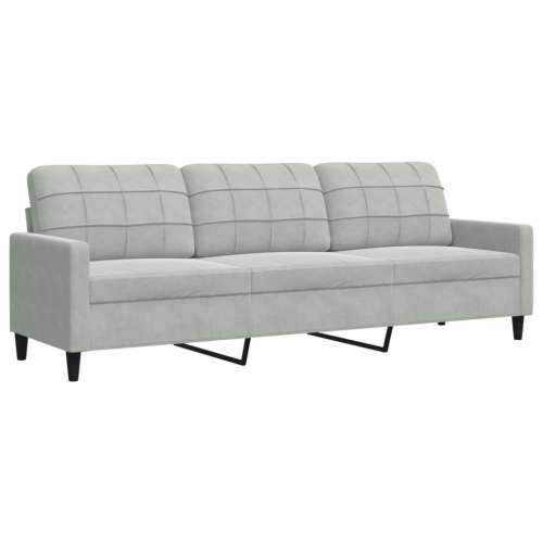 2-dijelni set sofa s jastucima svjetlosivi baršunasti - Svjetlosiva s jastučićima Cijena