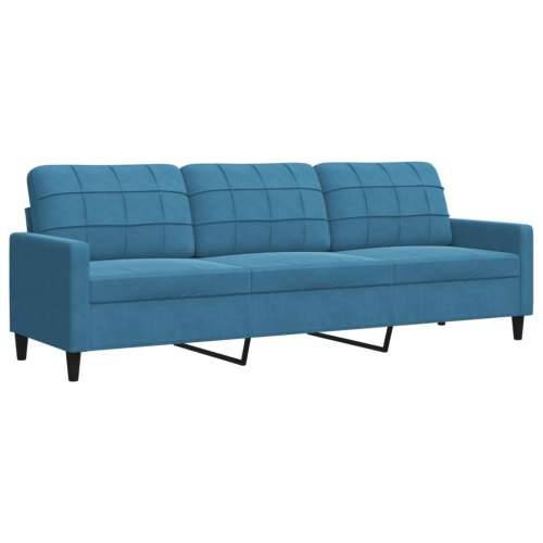2-dijelni set sofa s jastucima plavi baršunasti - Plava s jastučićima Cijena