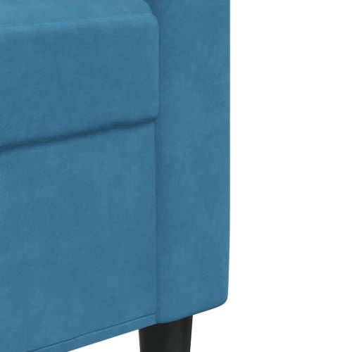 2-dijelni set sofa s jastucima plavi baršunasti - Plava s jastučićima Cijena