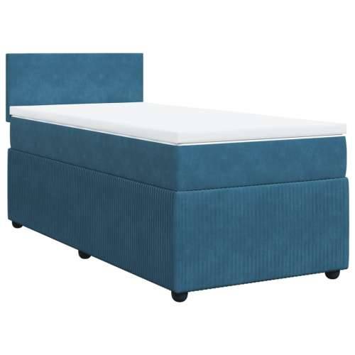 Box spring krevet s madracem plavi 90x190 cm baršunasti Plava 90 x 190 cm Gladak dizajn Cijena