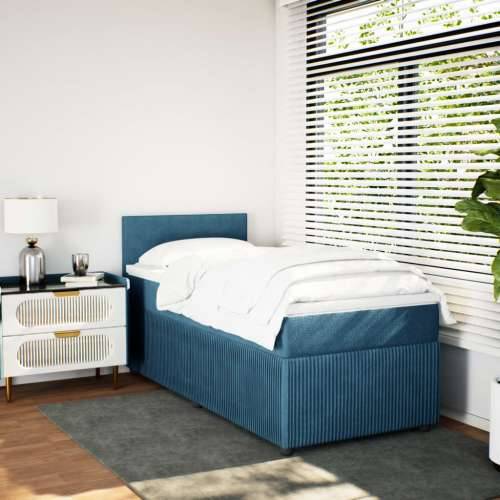 Box spring krevet s madracem plavi 90x190 cm baršunasti Plava 90 x 190 cm Gladak dizajn Cijena