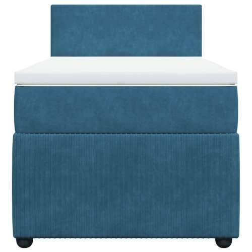 Box spring krevet s madracem plavi 90x190 cm baršunasti Plava 90 x 190 cm Gladak dizajn Cijena