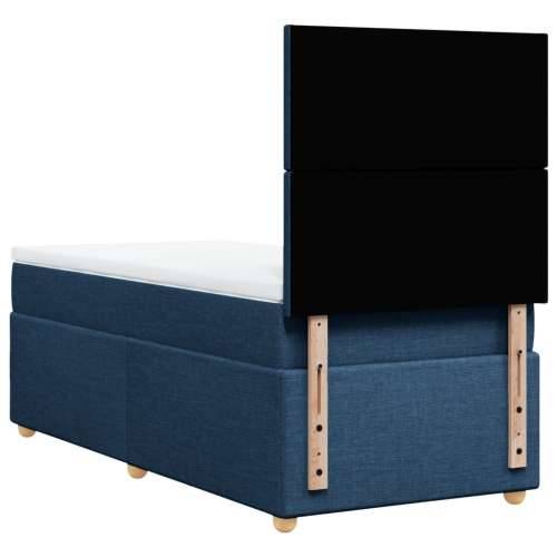 Krevet s oprugama i madracem plavi 90 x 190 cm od tkanine - Plava 90 x 190 cm Gladak dizajn Cijena