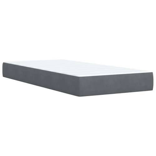Box spring krevet s madracem tamnosivi 90x200 cm baršunasti - Tamno siva 90 x 200 cm Gladak dizajn Cijena