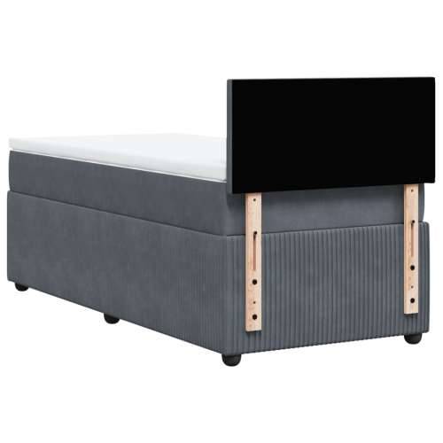 Box spring krevet s madracem tamnosivi 90x200 cm baršunasti - Tamno siva 90 x 200 cm Gladak dizajn Cijena