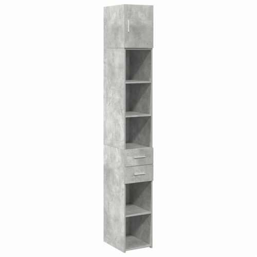 Uski ormarić za pohranu sivi 30x42,5x225 cm konstruirano drvo - Beton siva 1 Cijena