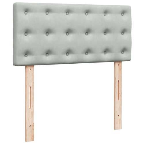Box spring krevet s madracem svjetlosivi 90x190 cm baršunasti Svjetlosiva 90 x 200 cm gumbi Cijena