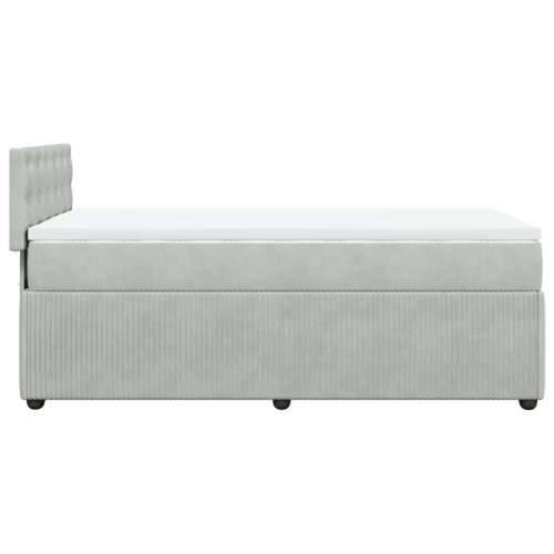 Box spring krevet s madracem svjetlosivi 90x190 cm baršunasti Svjetlosiva 90 x 200 cm gumbi Cijena
