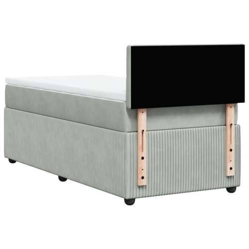 Box spring krevet s madracem svjetlosivi 90x190 cm baršunasti Svjetlosiva 90 x 200 cm gumbi Cijena