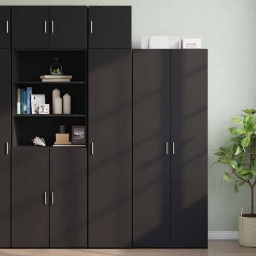 Uski ormarić za pohranu crni 40x42,5x225 cm konstruirano drvo - Crna 1 Cijena