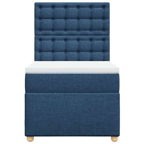 Krevet s oprugama i madracem plavi 90 x 190 cm od tkanine - Plava 90 x 190 cm gumbi Cijena
