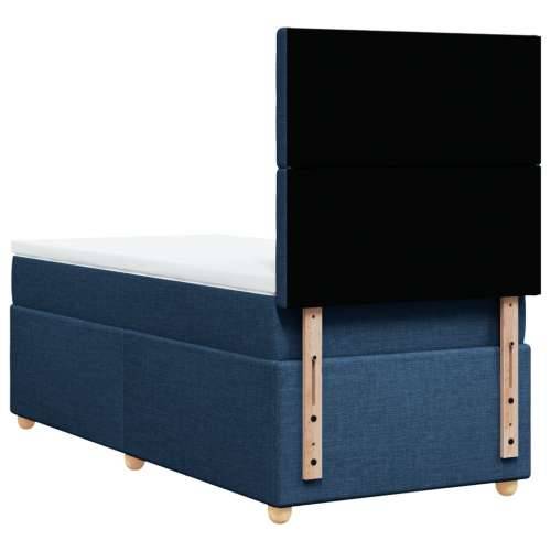 Krevet s oprugama i madracem plavi 90 x 190 cm od tkanine - Plava 90 x 190 cm gumbi Cijena