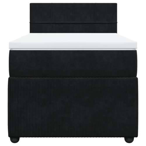 Box spring krevet s madracem crni 90x200 cm baršunasti - Crna 90 x 200 cm Blok s kvadratima Cijena
