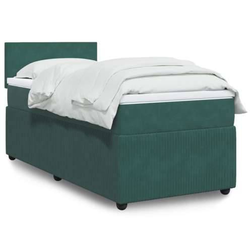 Box spring krevet s madracem tamnozeleni 100x200 cm baršunasti - Tamnozelena 100 x 200 cm Gladak dizajn Cijena