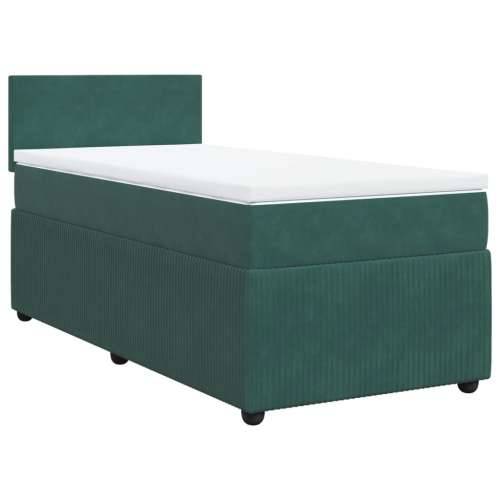 Box spring krevet s madracem tamnozeleni 100x200 cm baršunasti - Tamnozelena 100 x 200 cm Gladak dizajn Cijena