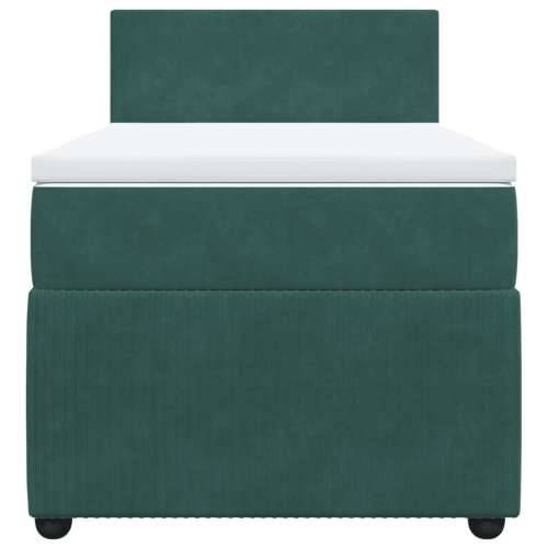 Box spring krevet s madracem tamnozeleni 100x200 cm baršunasti - Tamnozelena 100 x 200 cm Gladak dizajn Cijena