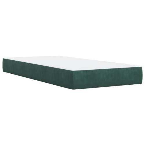 Box spring krevet s madracem tamnozeleni 100x200 cm baršunasti - Tamnozelena 100 x 200 cm Gladak dizajn Cijena