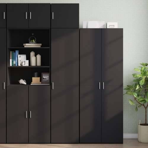 Uski ormarić za pohranu crni 45x42,5x225 cm konstruirano drvo - Crna 1 Cijena