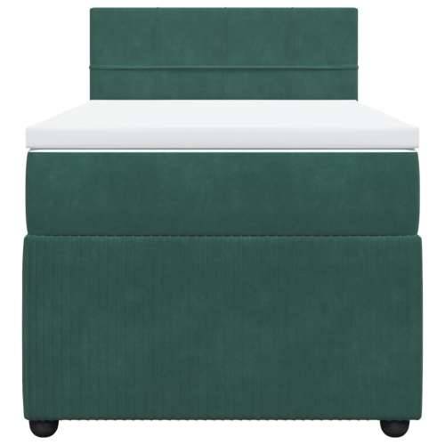 Box spring krevet s madracem tamnozeleni 100x200 cm baršunasti Tamnozelena 100 x 200 cm Blok s kvadratima Cijena