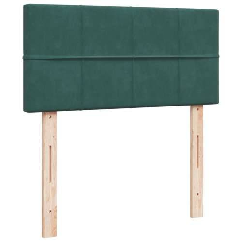 Box spring krevet s madracem tamnozeleni 100x200 cm baršunasti Tamnozelena 100 x 200 cm Blok s kvadratima Cijena