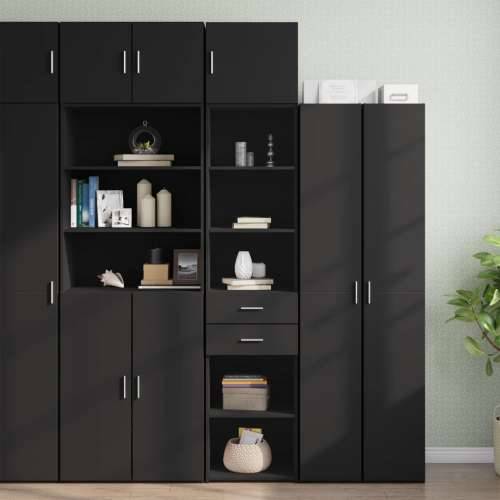 Uski ormarić za pohranu crni 45x42,5x225 cm konstruirano drvo - Crna 1 Cijena