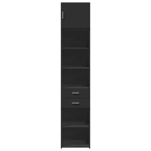 Uski ormarić za pohranu crni 45x42,5x225 cm konstruirano drvo - Crna 1 Cijena
