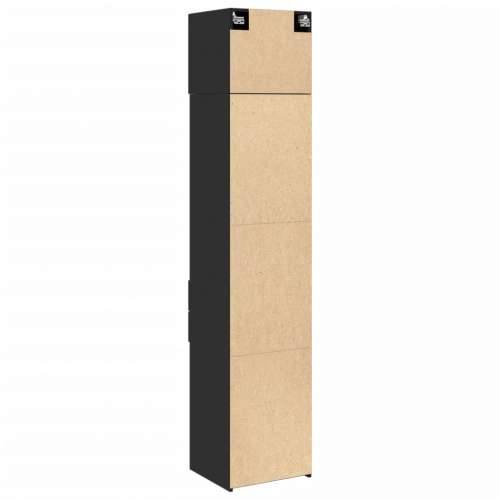 Uski ormarić za pohranu crni 45x42,5x225 cm konstruirano drvo - Crna 1 Cijena