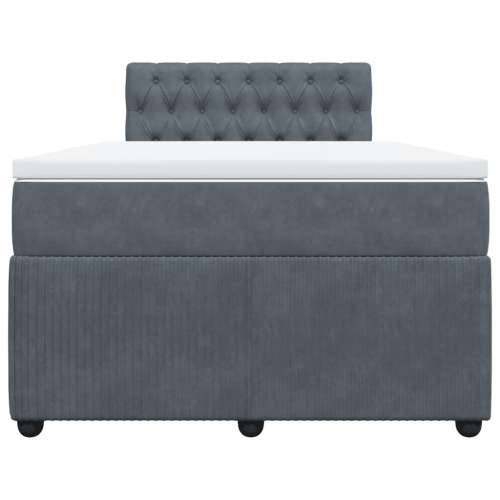 Box spring krevet s madracem tamnosivi 120 x 200 cm baršunasti - Tamno siva 120 x 200 cm Dizajn s gumbima Cijena