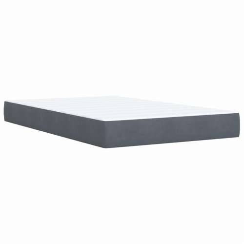 Box spring krevet s madracem tamnosivi 120 x 200 cm baršunasti - Tamno siva 120 x 200 cm Dizajn s gumbima Cijena