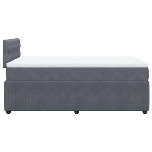 Box spring krevet s madracem tamnosivi 120 x 200 cm baršunasti - Tamno siva 120 x 200 cm Dizajn s gumbima Cijena