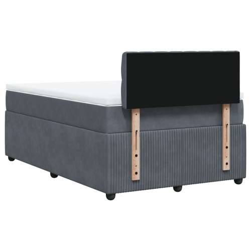 Box spring krevet s madracem tamnosivi 120 x 200 cm baršunasti - Tamno siva 120 x 200 cm Dizajn s gumbima Cijena