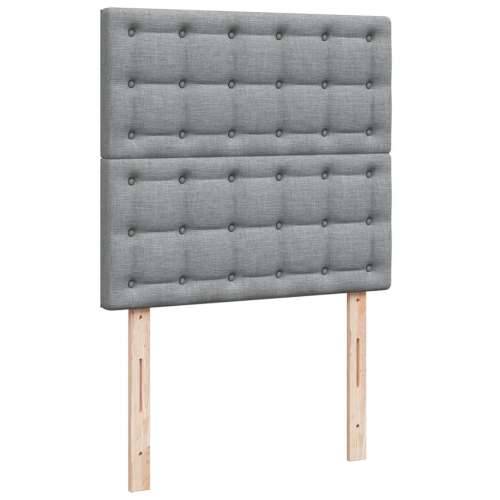 Krevet s oprugama i madracem svjetlosivi 100x200 cm od tkanine - Svjetlosiva 100 x 200 cm gumbi Cijena