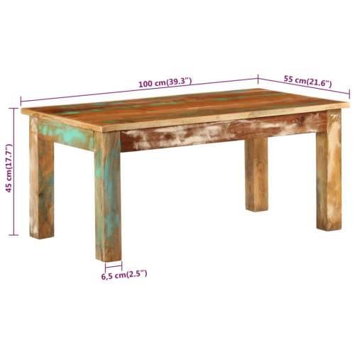 Stolić za kavu 100 x 55 x 45 cm od masivnog obnovljenog drva Cijena
