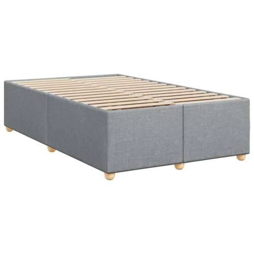 Krevet s oprugama i madrac svjetlosivi 120 x 200cm od tkanine - Svjetlosiva 120 x 200 cm Blok s kvadratima Cijena