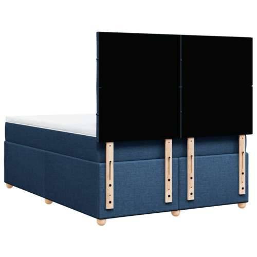 Krevet s oprugama i madracem plavi 160x200 cm od tkanine - Plava 160 x 200 cm Blok s kvadratima Cijena