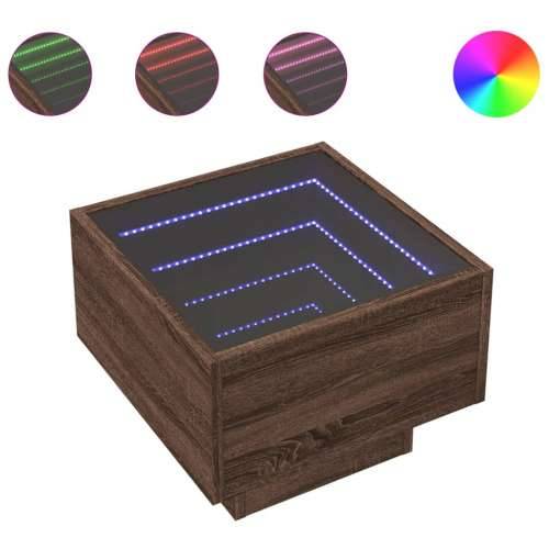 Noćni ormarić s beskonačnim LED boja smeđeg hrasta 40x40x30 cm - Smeđi hrast 1 Cijena