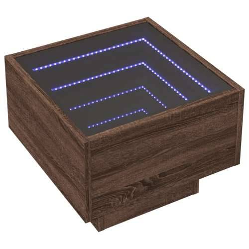 Noćni ormarić s beskonačnim LED boja smeđeg hrasta 40x40x30 cm - Smeđi hrast 1 Cijena