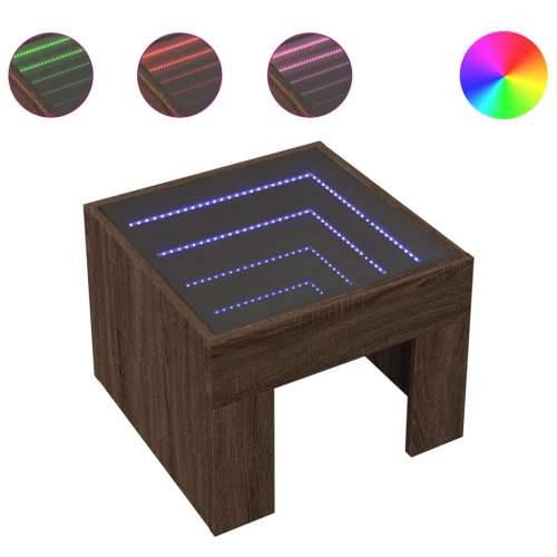 Noćni ormarić s beskonačnim LED boja smeđeg hrasta 40x40x30 cm - Smeđi hrast 1 Cijena