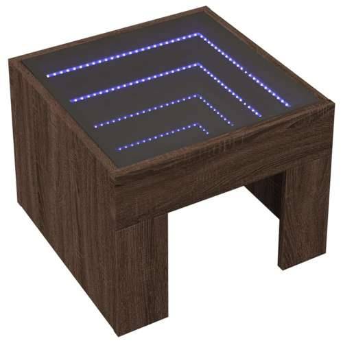 Noćni ormarić s beskonačnim LED boja smeđeg hrasta 40x40x30 cm - Smeđi hrast 1 Cijena