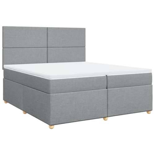 Krevet s oprugama i madracem svjetlosivi 200 x 200cm od tkanine - Svjetlosiva 200 x 200 cm Gladak dizajn Cijena